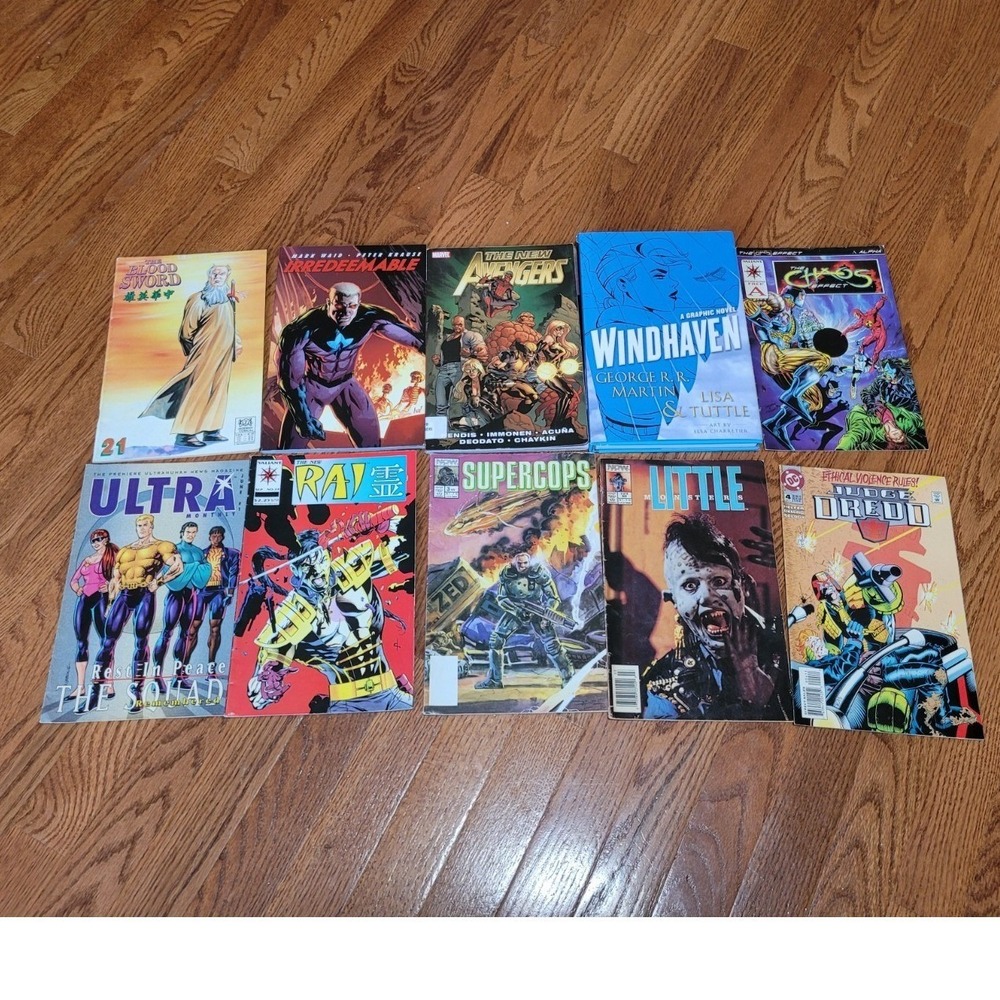 Marvel DC Valiant Comic Book Lot Mixed Audience OS Superhero Graphic Novels